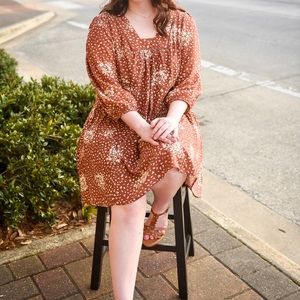 Knox Rose Orange and Cream Floral Dress